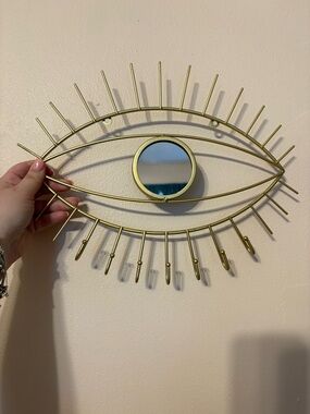 Gold Eye Wall Mirror and Key Holder